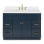 Ariel Hamlet 48" Free Standing Single Basin Vanity Set with Cabinet and Quartz Vanity Top Midnight Blue