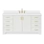 Ariel Taylor 67" Free Standing Single Basin Vanity Set with Cabinet and Quartz Vanity Top White
