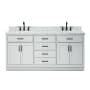 Ariel Hepburn 72" Free Standing Double Basin Vanity Set with Cabinet and Marble Vanity Top Grey