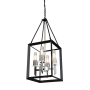 Artcraft Lighting Vineyard 4 Light 12" Wide Taper Candle Square Chandelier Black / Chrome