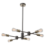 Artcraft Lighting Tribeca 6 Light 37" Wide Abstract Sputnik Chandelier Matte Black / Satin Brass