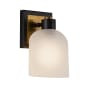 Artcraft Lighting Lyndon 8" Tall Bathroom Sconce Black / Brushed Brass / Clear