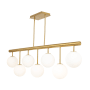 Artcraft Lighting Aurelia 7 Light 48" Wide Linear Chandelier Brass / White