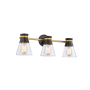 Artcraft Lighting Kanata 3 Light 26" Wide Vanity Light Black / Brushed Brass