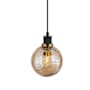 Artcraft Lighting Gem 6" Wide Mini Pendant Black / Brushed Brass / Amber