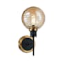 Artcraft Lighting Gem 12" Tall Wall Sconce Black / Brushed Brass / Amber