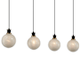 Artcraft Lighting Gem 4 Light 45" Wide Linear Pendant Black / Brushed Brass / Clear