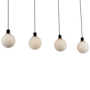 Artcraft Lighting Gem 4 Light 45" Wide Linear Pendant Black / Brushed Brass / White