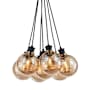 Artcraft Lighting Gem 18" Wide Chandelier Black / Brushed Brass / Amber