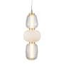 Artcraft Lighting Cyra 21" Tall LED Mini Pendant with Glass Shades Brass / White / Clear