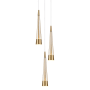 Artcraft Lighting Sunnyvale 3 Light 10" Wide LED Multi Light Pendant Brass / Clear