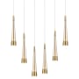 Artcraft Lighting Sunnyvale 6 Light 34" Wide LED Linear Pendant Brass / Clear