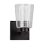 Artcraft Lighting Dalton 8" Tall Bathroom Sconce Black / Clear