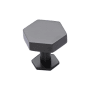 Ashley Norton Solid Brass Hex 1-3/4 Inch Geometric Cabinet Knob with Backplate Dark Oil Rubbed