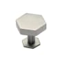 Ashley Norton Solid Brass Hex 1-3/4 Inch Geometric Cabinet Knob with Backplate Satin Nickel