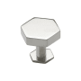 Ashley Norton Solid Brass Hex 1-3/4 Inch Geometric Cabinet Knob with Backplate Polished Nickel
