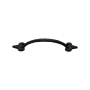 Ashley Norton Solid Bronze Fleur-de-lis 4 Inch Long Handle Cabinet Pull Distressed Black