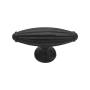 Ashley Norton Solid Bronze Large Reeded 2-7/8 Inch Oval Cabinet Knob Distressed Black