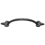 Ashley Norton Solid Bronze Fleur-de-lis 4 Inch Long Handle Cabinet Pull Dark Bronze