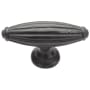 Ashley Norton Solid Bronze Large Reeded 2-7/8 Inch Oval Cabinet Knob Dark Bronze