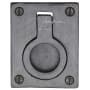 Ashley Norton Flush 2-1/2" Long Front Mount Luxury Solid Bronze Drop Ring Cabinet Pull on Backplate Dark Bronze