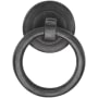 Ashley Norton Nora 1-1/4" Luxury Solid Bronze Drop Ring Cabinet Handle with Round Backplate Dark Bronze