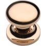 Ashley Norton Solid Brass Round 1-1/2 Inch Mushroom Cabinet Knob with Backplate Unlacquered Brass