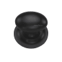 Ashley Norton Solid Brass Egg 1-1/4 Inch Oval Cabinet Knob with Backplate Flat Black