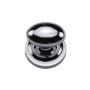 Ashley Norton Solid Brass Egg 1-1/4 Inch Oval Cabinet Knob with Backplate Polished Chrome