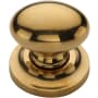 Ashley Norton Solid Brass Egg 1-1/4 Inch Oval Cabinet Knob with Backplate Unlacquered Brass