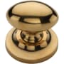 Ashley Norton Solid Brass Egg 1-1/2 Inch Oval Cabinet Knob with Backplate Unlacquered Brass
