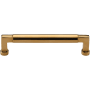 Ashley Norton Bauhaus 6" Center to Center Luxury Solid Brass Modern Industrial Barrel Style Cabinet Handle / Drawer Pull Unlacquered Brass