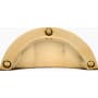 Ashley Norton Fenland 3-3/4" Center to Center Luxury Solid Brass Surface Mount Vintage Cabinet Cup Handle / Drawer Cup Pull Unlacquered Brass