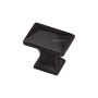 Ashley Norton Solid Brass Anvil 1-3/8 Inch Rectangular Cabinet Knob Flat Black