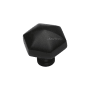 Ashley Norton Solid Brass Hex 1-1/4 Inch Geometric Cabinet Knob Flat Black