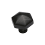 Ashley Norton Solid Brass Hex 1-1/4 Inch Geometric Cabinet Knob Dark Oil Rubbed