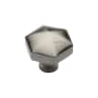 Ashley Norton Solid Brass Hex 1-1/4 Inch Geometric Cabinet Knob Satin Nickel