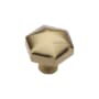 Ashley Norton Solid Brass Hex 1-1/4 Inch Geometric Cabinet Knob Satin Brass