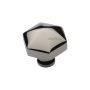 Ashley Norton Solid Brass Hex 1-1/4 Inch Geometric Cabinet Knob Polished Nickel