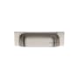 Ashley Norton Industrial 3-3/4" Center to Center Luxury Solid Brass Squared Cabinet Cup Handle / Drawer Cup Pull Satin Nickel