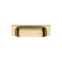Ashley Norton Industrial 3-3/4" Center to Center Luxury Solid Brass Squared Cabinet Cup Handle / Drawer Cup Pull Satin Brass