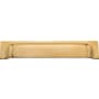 Ashley Norton Industrial 3-3/4" Center to Center Luxury Solid Brass Squared Cabinet Cup Handle / Drawer Cup Pull Unlacquered Brass