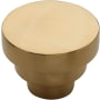 Ashley Norton Solid Brass Round Step 1-1/4 Inch Mushroom Cabinet Knob Unlacquered Brass