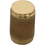 Ashley Norton Solid Brass Stick Knurled 13/16 Inch Cylindrical Cabinet Knob Unlacquered Brass