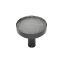 Ashley Norton Tayo 1-1/4" Round Luxury Solid Brass Hammered Mushroom Cabinet / Drawer Knob Flat Black
