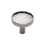 Ashley Norton Tayo 1-1/4" Round Luxury Solid Brass Hammered Mushroom Cabinet / Drawer Knob Polished Nickel