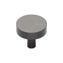 Ashley Norton Helios 1-1/4" Round Luxury Solid Brass Flat Smooth Mushroom Cabinet / Drawer Knob Flat Black