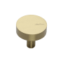 Ashley Norton Helios 1-1/4" Round Luxury Solid Brass Flat Smooth Mushroom Cabinet / Drawer Knob Satin Brass
