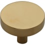 Ashley Norton Solid Brass Modern 1-1/2 Inch Mushroom Cabinet Knob Unlacquered Brass