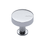 Ashley Norton Bracknell 1-1/4" Round Luxury Solid Brass Disc Mushroom Cabinet / Drawer Knob Polished Chrome